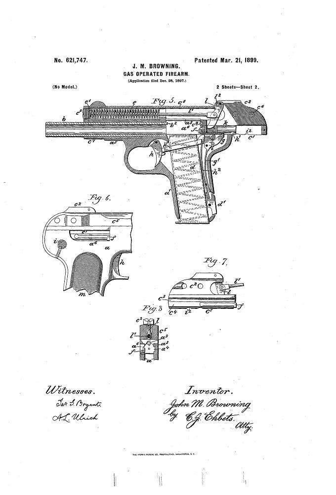 Технические характеристики пистолета Браунинг 1900