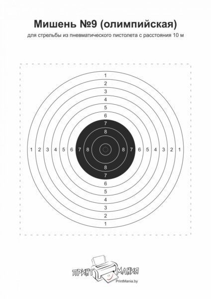 Мишени для стрельбы из пистолета